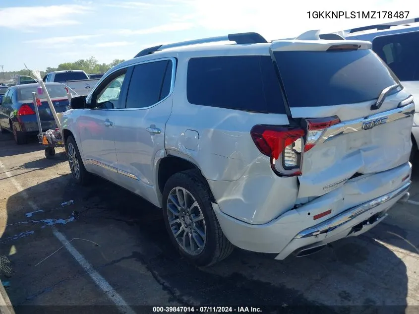 1GKKNPLS1MZ178487 2021 GMC Acadia Fwd Denali