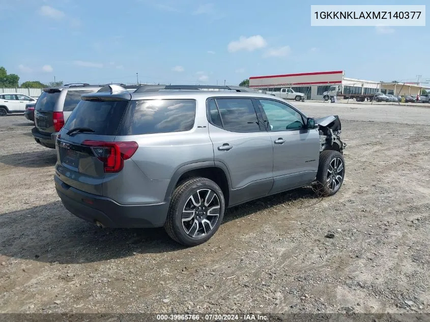 2021 GMC Acadia Fwd Sle VIN: 1GKKNKLAXMZ140377 Lot: 39965766