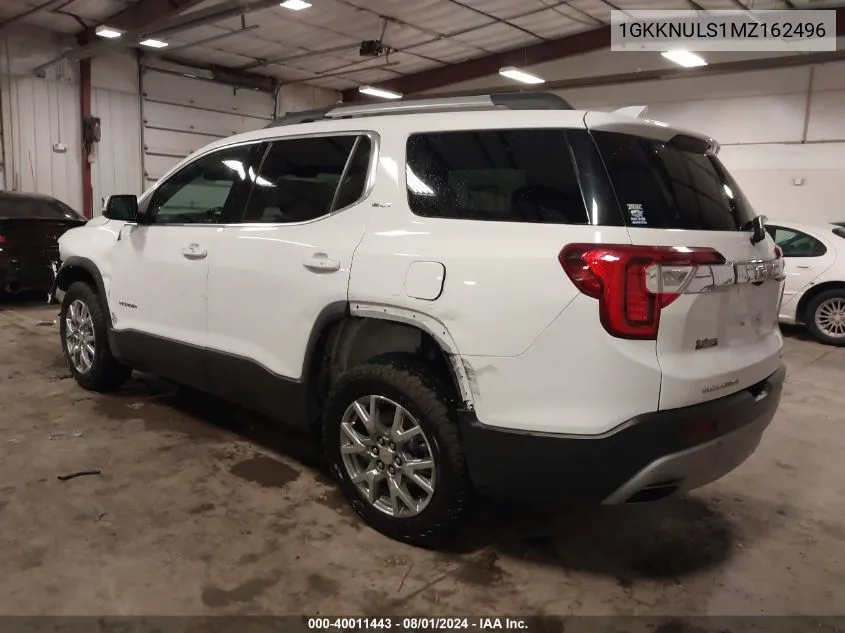 2021 GMC Acadia Awd Slt VIN: 1GKKNULS1MZ162496 Lot: 40011443