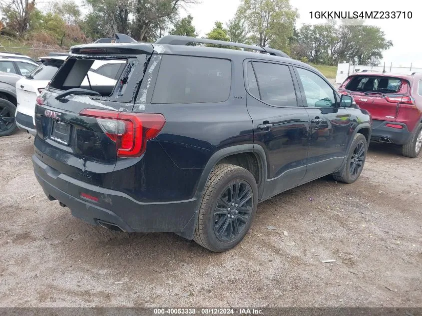 2021 GMC Acadia Awd Slt VIN: 1GKKNULS4MZ233710 Lot: 40053338