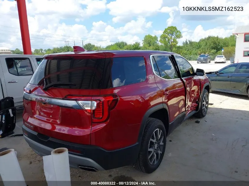 2021 GMC Acadia Fwd Sle VIN: 1GKKNKLS5MZ162523 Lot: 40088322