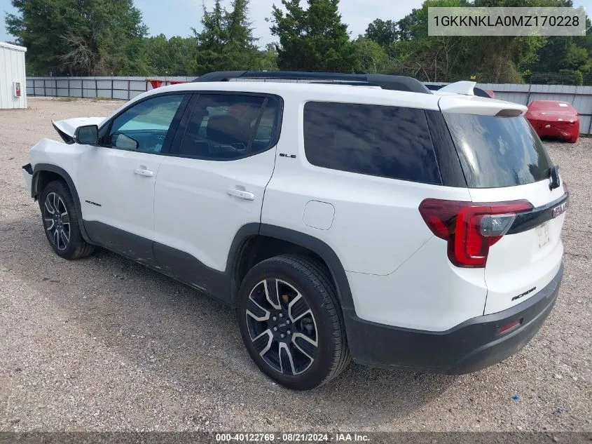 1GKKNKLA0MZ170228 2021 GMC Acadia Fwd Sle