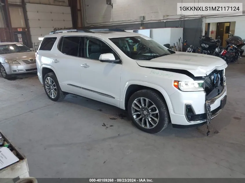 2021 GMC Acadia Awd Denali VIN: 1GKKNXLS1MZ117124 Lot: 40159268