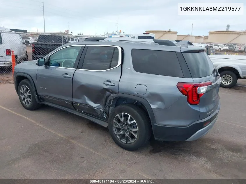 2021 GMC Acadia Fwd Sle VIN: 1GKKNKLA8MZ219577 Lot: 40171194