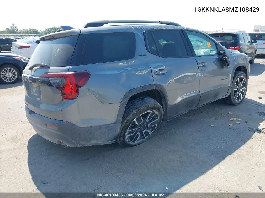 2021 GMC Acadia Fwd Sle VIN: 1GKKNKLA8MZ108429 Lot: 40180486