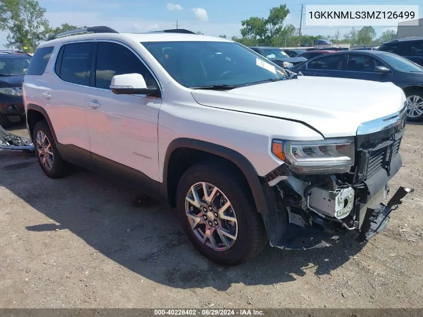 2021 GMC Acadia Fwd Slt VIN: 1GKKNMLS3MZ126499 Lot: 40228402