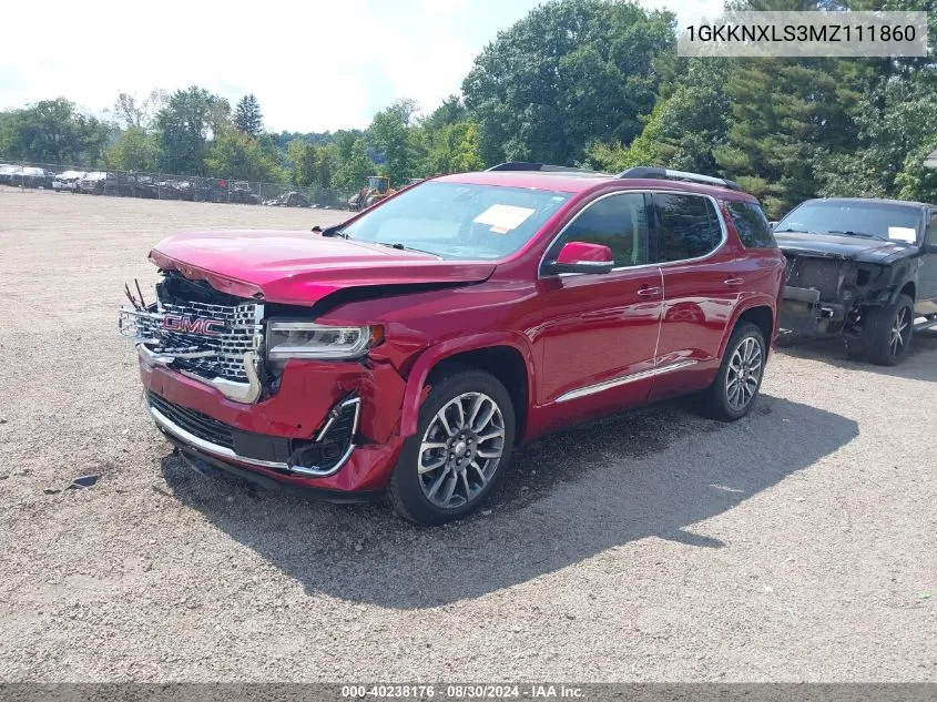 2021 GMC Acadia Awd Denali VIN: 1GKKNXLS3MZ111860 Lot: 40238176