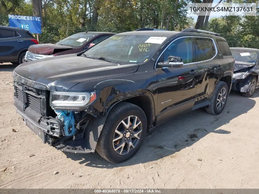 2021 GMC Acadia Fwd Sle VIN: 1GKKNKLS4MZ137631 Lot: 40368078