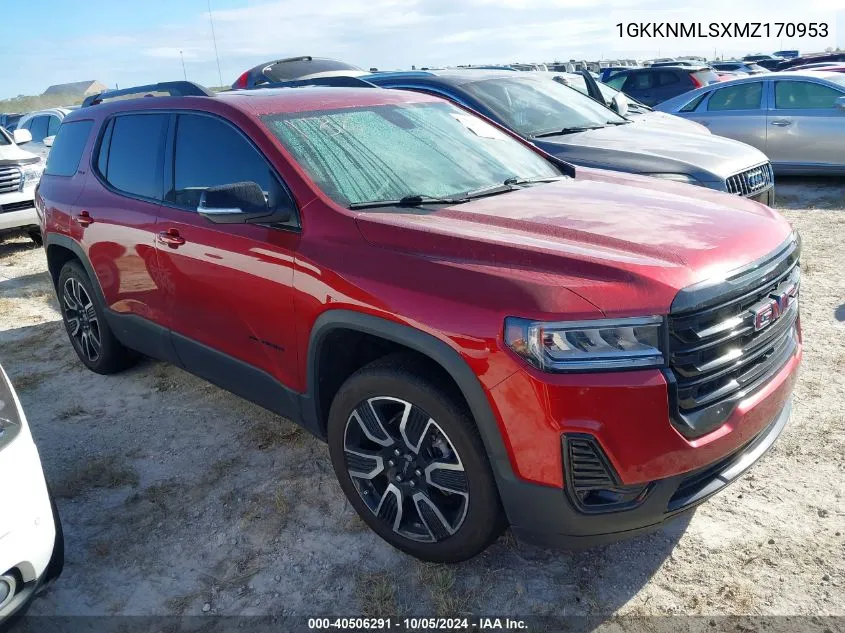 2021 GMC Acadia Slt VIN: 1GKKNMLSXMZ170953 Lot: 40506291