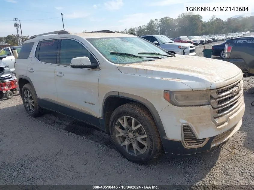 2021 GMC Acadia Fwd Sle VIN: 1GKKNKLA1MZ143684 Lot: 40510445