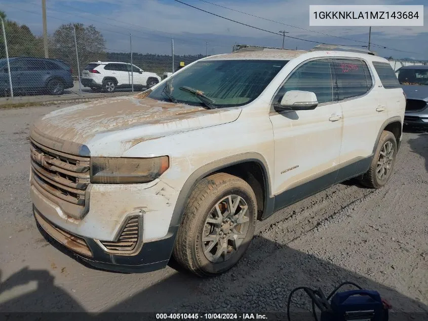 2021 GMC Acadia Fwd Sle VIN: 1GKKNKLA1MZ143684 Lot: 40510445