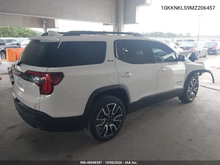 2021 GMC Acadia Fwd Sle VIN: 1GKKNKLS9MZ206457 Lot: 40549397