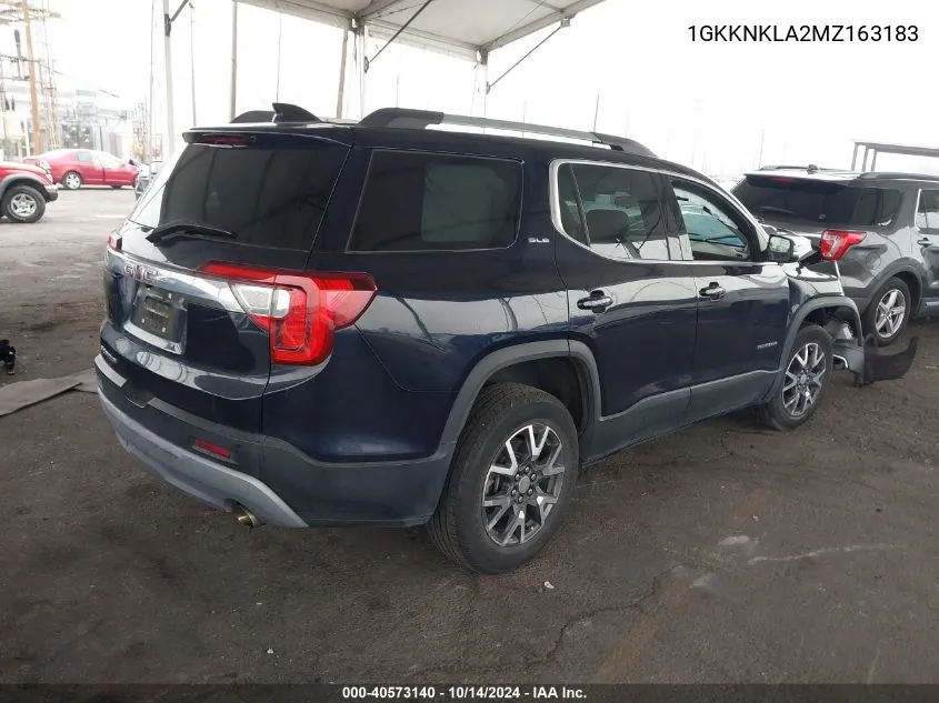 1GKKNKLA2MZ163183 2021 GMC Acadia Fwd Sle