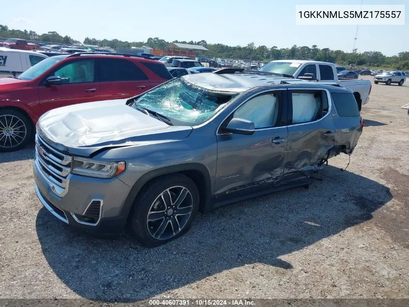 2021 GMC Acadia Fwd Slt VIN: 1GKKNMLS5MZ175557 Lot: 40607391