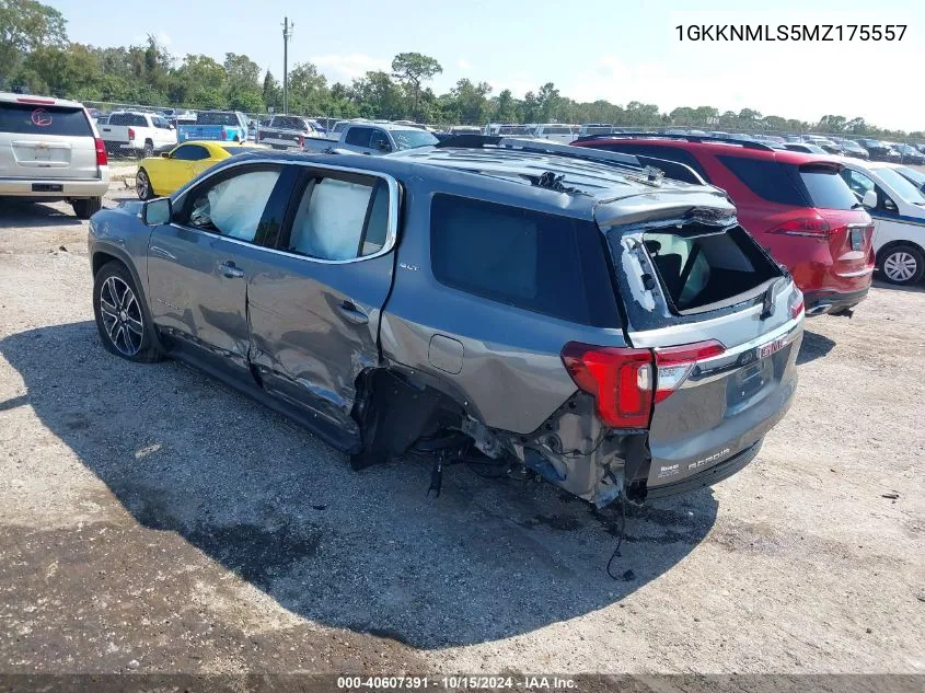 2021 GMC Acadia Fwd Slt VIN: 1GKKNMLS5MZ175557 Lot: 40607391