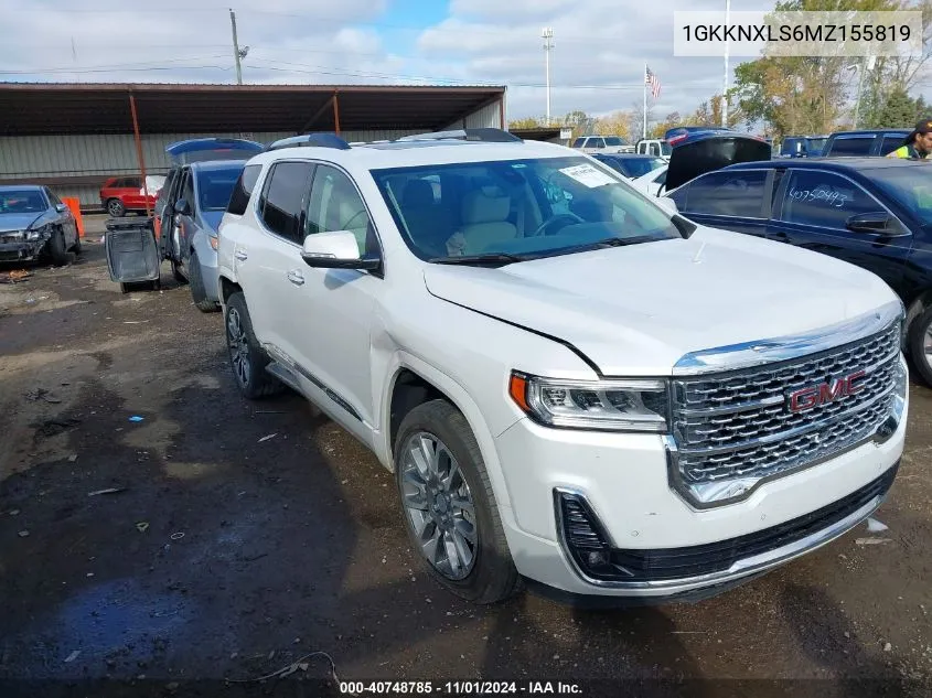 2021 GMC Acadia Awd Denali VIN: 1GKKNXLS6MZ155819 Lot: 40748785