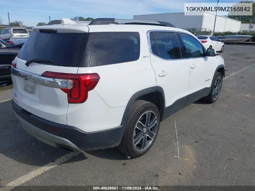 2021 GMC Acadia Fwd Slt VIN: 1GKKNMLS9MZ165842 Lot: 40829561