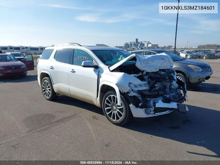 2021 GMC Acadia Awd Denali VIN: 1GKKNXLS3MZ184601 Lot: 40835994