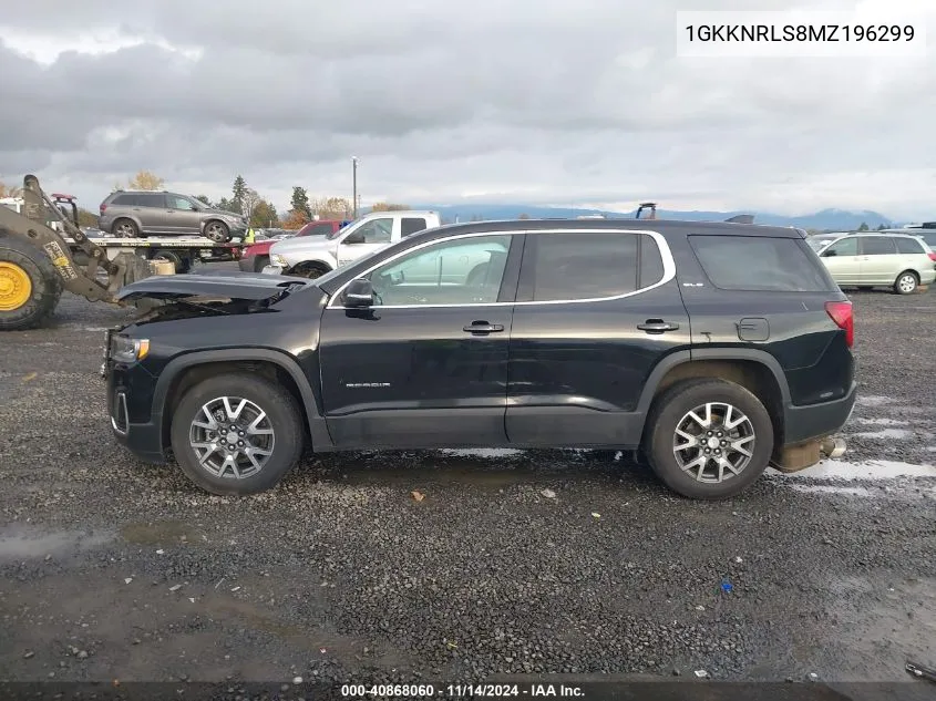 2021 GMC Acadia Awd Sle VIN: 1GKKNRLS8MZ196299 Lot: 40868060