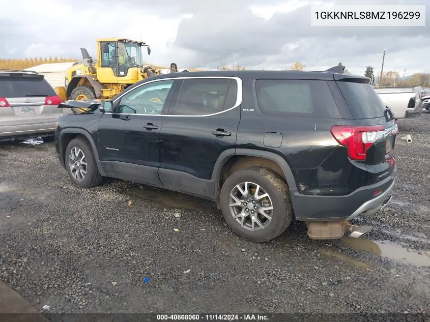 2021 GMC Acadia Awd Sle VIN: 1GKKNRLS8MZ196299 Lot: 40868060