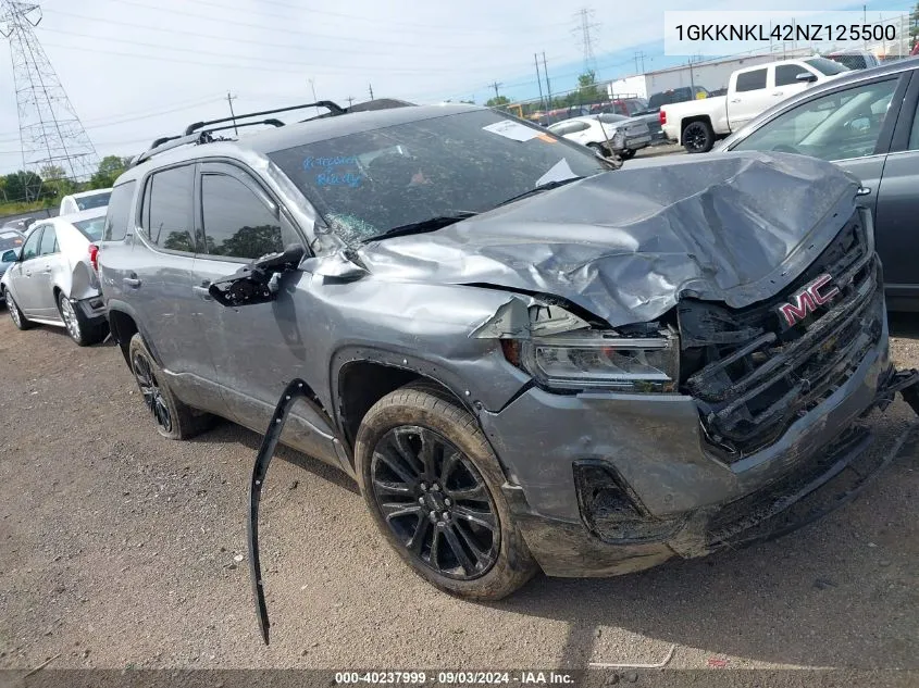 2022 GMC Acadia Fwd Sle VIN: 1GKKNKL42NZ125500 Lot: 40237999