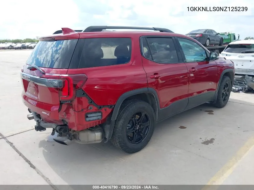 2022 GMC Acadia Awd At4 VIN: 1GKKNLLS0NZ125239 Lot: 40416790