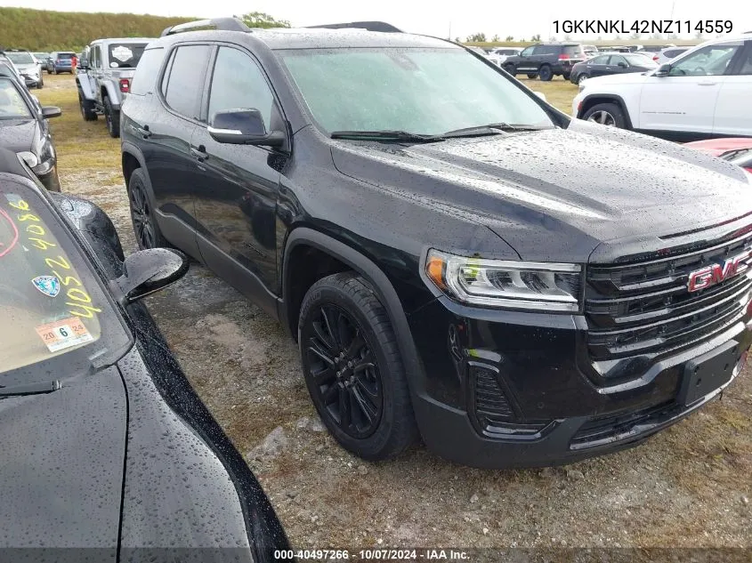 2022 GMC Acadia Sle VIN: 1GKKNKL42NZ114559 Lot: 40497266