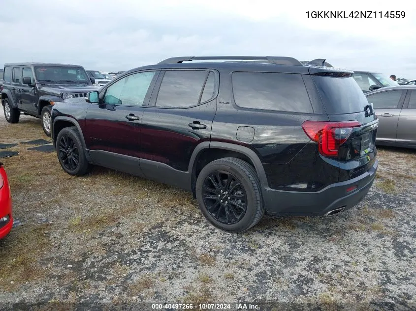 2022 GMC Acadia Sle VIN: 1GKKNKL42NZ114559 Lot: 40497266