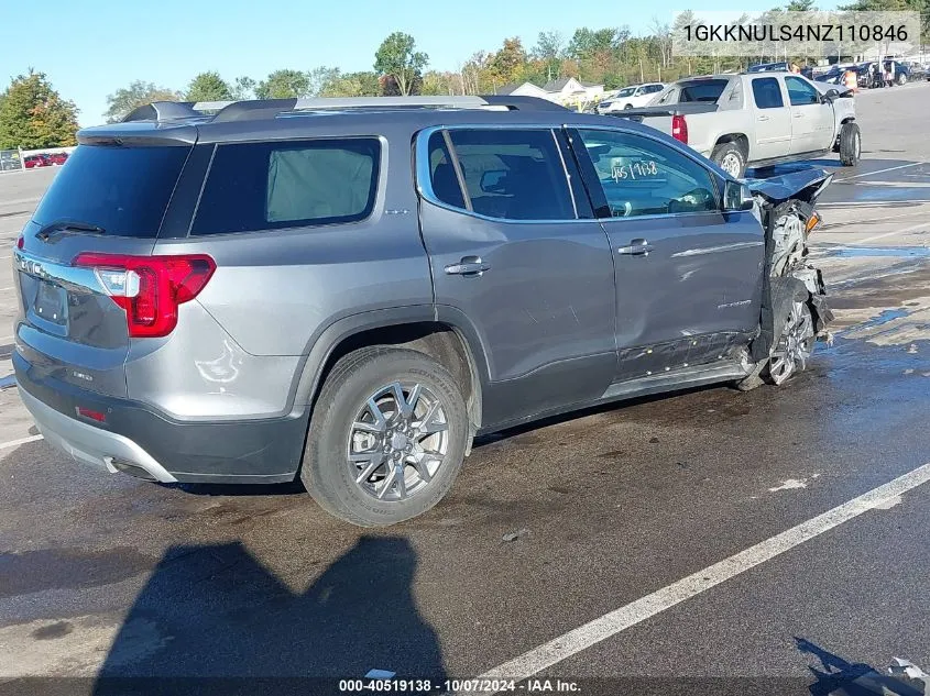 2022 GMC Acadia Awd Slt VIN: 1GKKNULS4NZ110846 Lot: 40519138