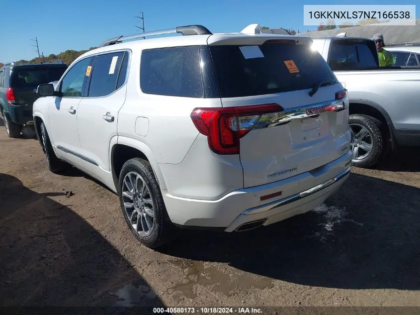 2022 GMC Acadia Awd Denali VIN: 1GKKNXLS7NZ166538 Lot: 40580173