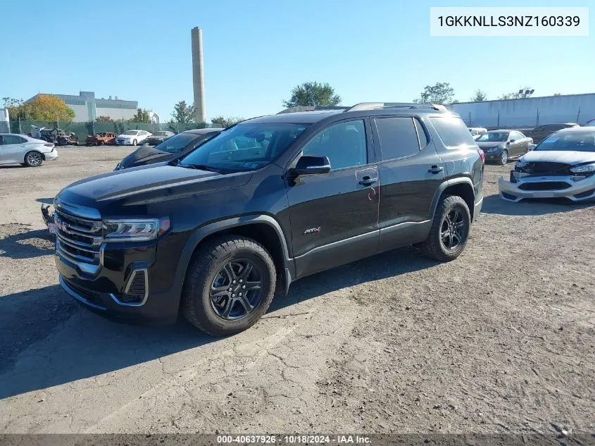 2022 GMC Acadia Awd At4 VIN: 1GKKNLLS3NZ160339 Lot: 40637926