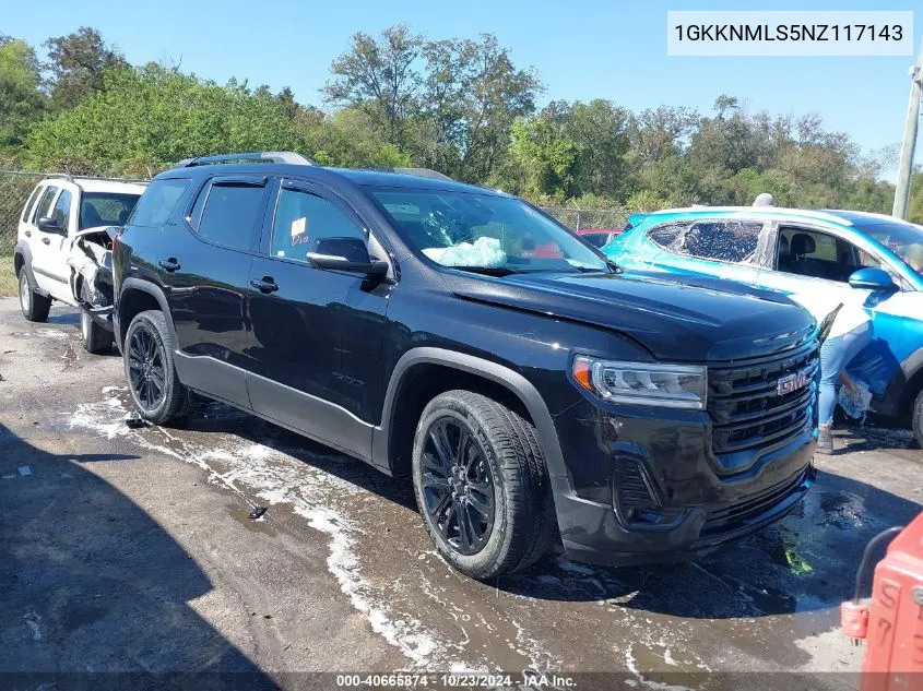 2022 GMC Acadia Fwd Slt VIN: 1GKKNMLS5NZ117143 Lot: 40665874