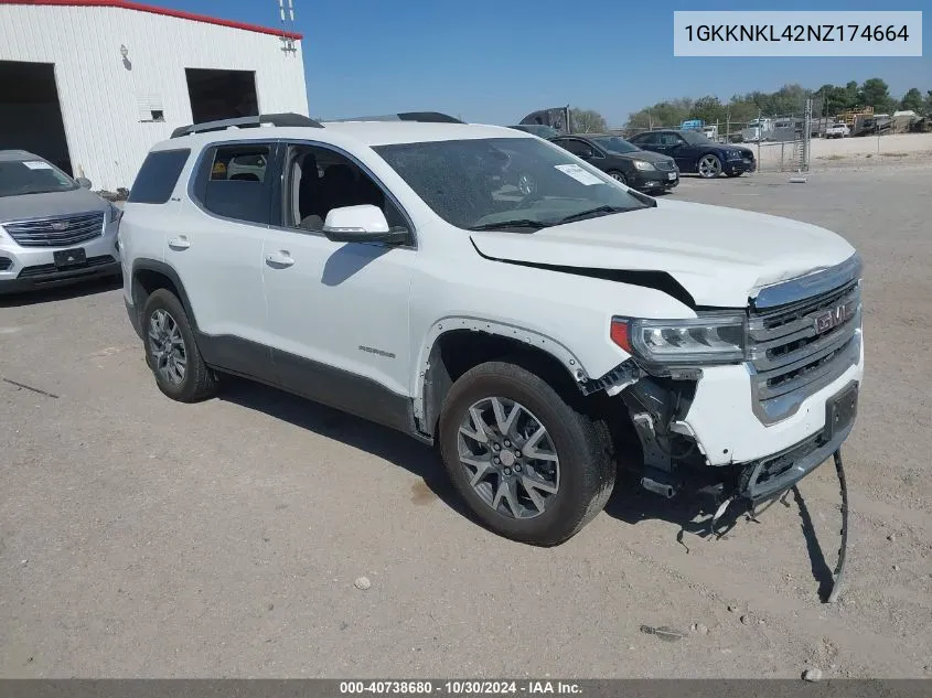 2022 GMC Acadia Fwd Sle VIN: 1GKKNKL42NZ174664 Lot: 40738680