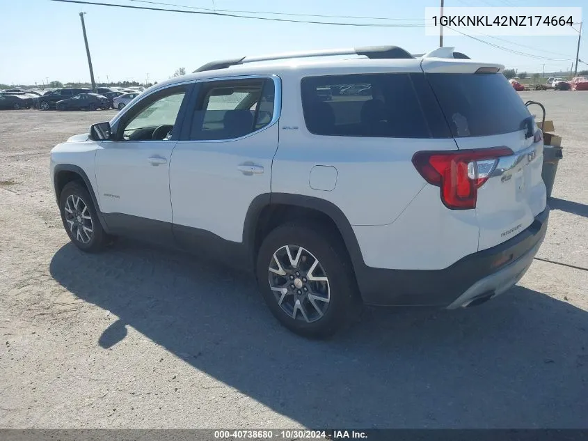 2022 GMC Acadia Fwd Sle VIN: 1GKKNKL42NZ174664 Lot: 40738680