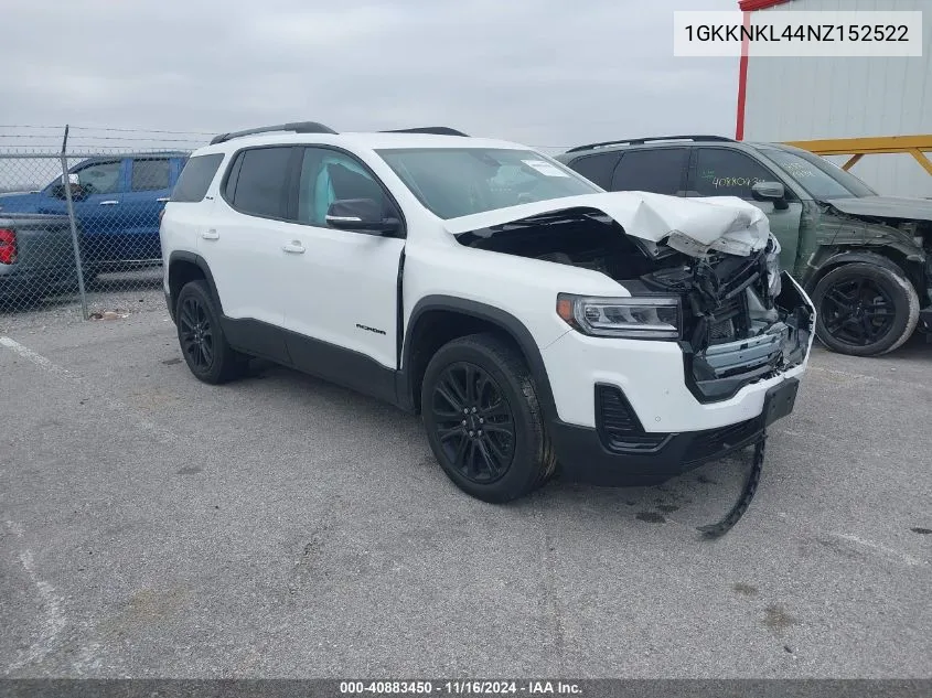 2022 GMC Acadia Fwd Sle VIN: 1GKKNKL44NZ152522 Lot: 40883450