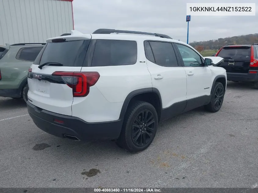 2022 GMC Acadia Fwd Sle VIN: 1GKKNKL44NZ152522 Lot: 40883450