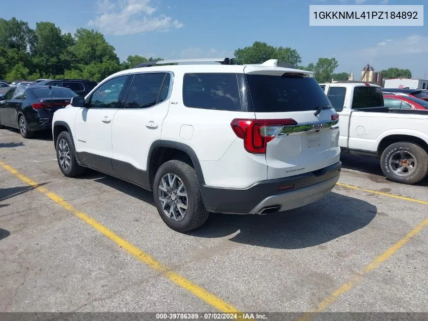 2023 GMC Acadia Fwd Slt VIN: 1GKKNML41PZ184892 Lot: 39786389