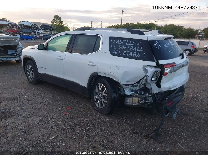 2023 GMC Acadia Fwd Slt VIN: 1GKKNML44PZ243711 Lot: 39923774