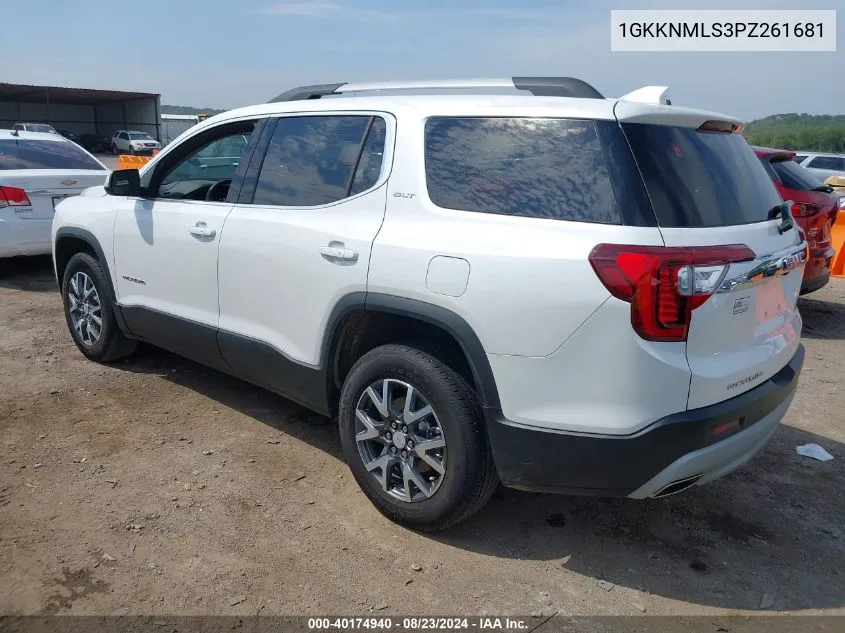 2023 GMC Acadia Fwd Slt VIN: 1GKKNMLS3PZ261681 Lot: 40174940