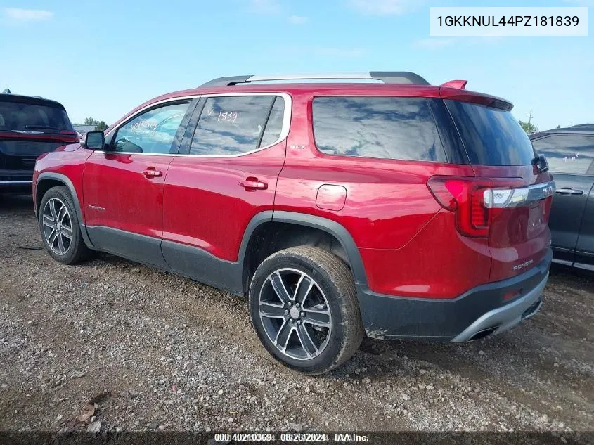 2023 GMC Acadia Awd Slt VIN: 1GKKNUL44PZ181839 Lot: 40210369