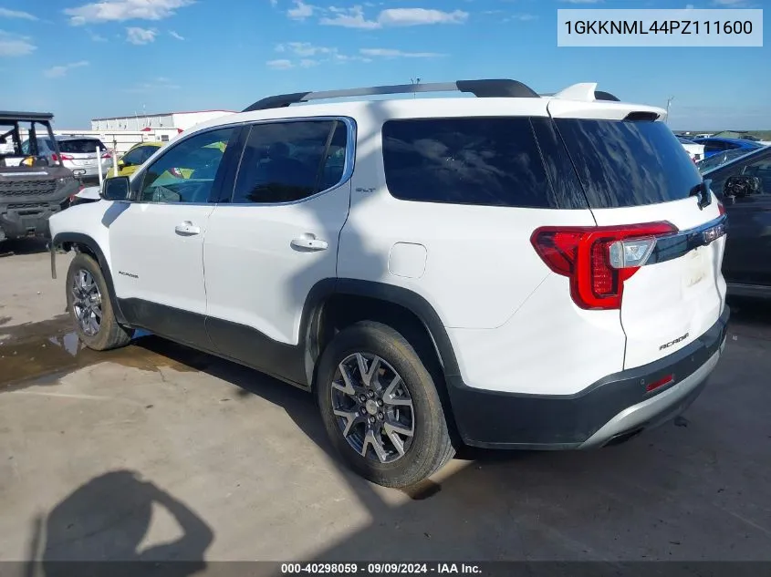 2023 GMC Acadia Slt VIN: 1GKKNML44PZ111600 Lot: 40298059