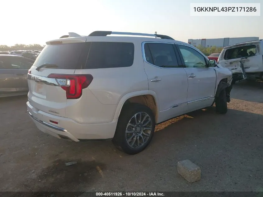 2023 GMC Acadia Fwd Denali VIN: 1GKKNPL43PZ171286 Lot: 40511926