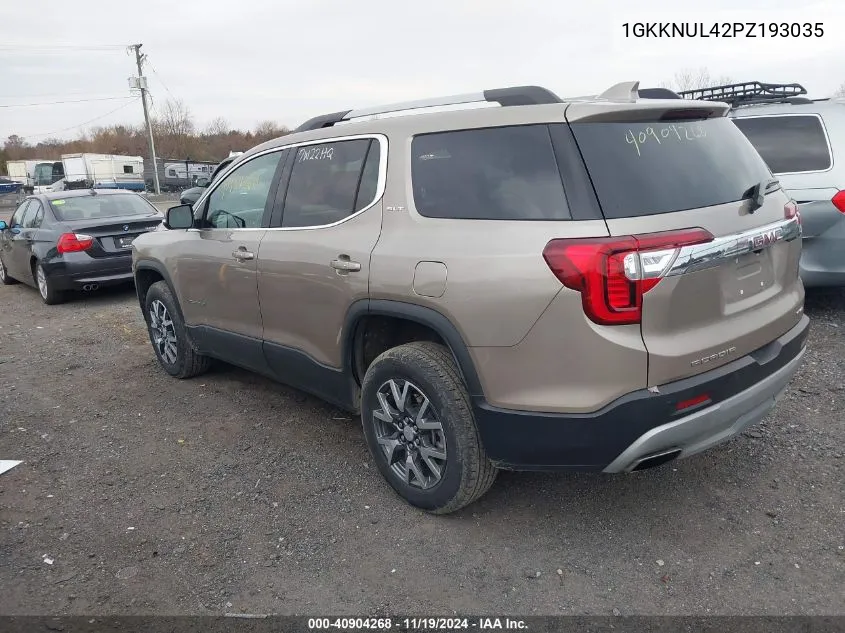 2023 GMC Acadia Awd Slt VIN: 1GKKNUL42PZ193035 Lot: 40904268