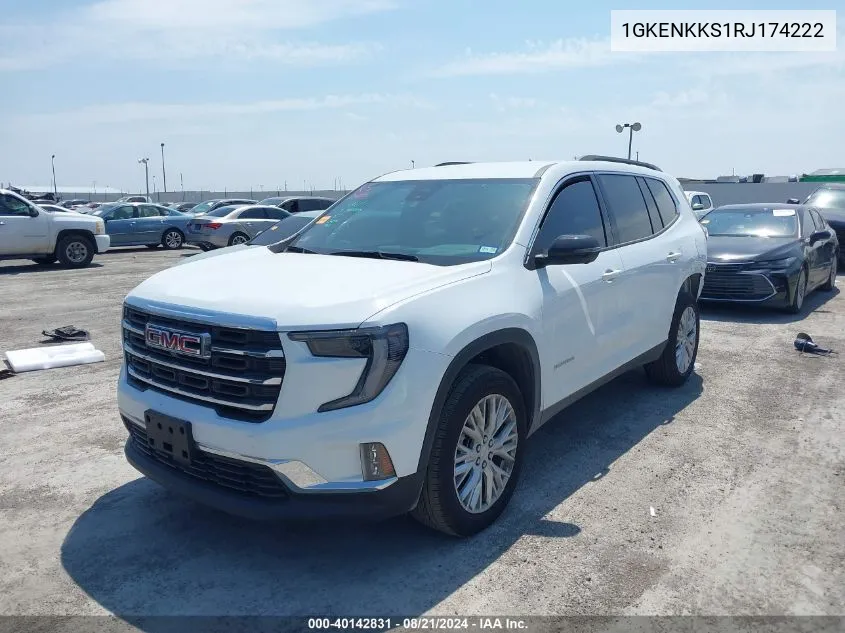 2024 GMC Acadia Fwd Elevation VIN: 1GKENKKS1RJ174222 Lot: 40142831