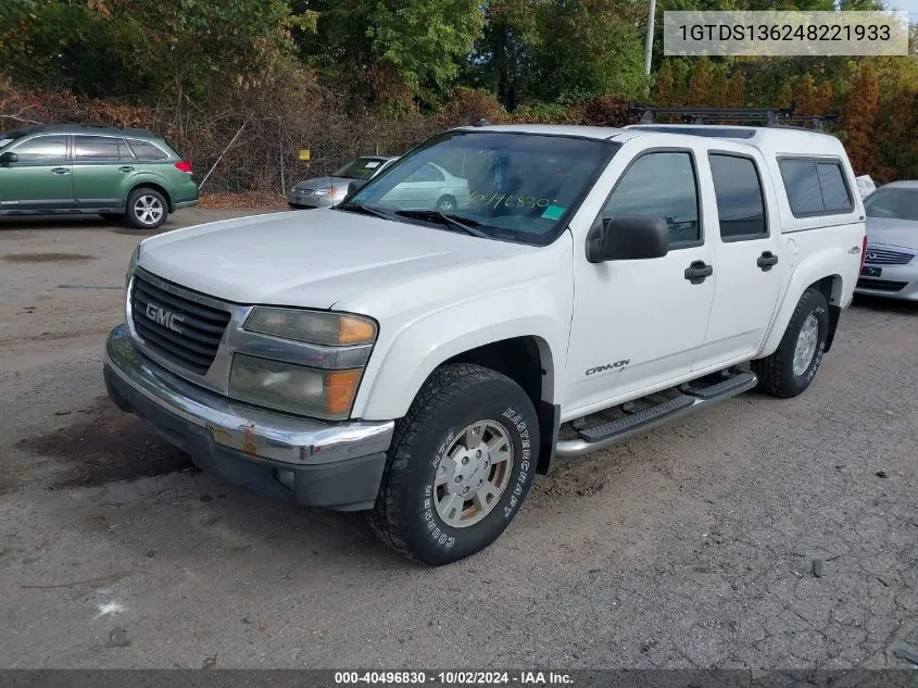 2004 GMC Canyon Sle VIN: 1GTDS136248221933 Lot: 40496830