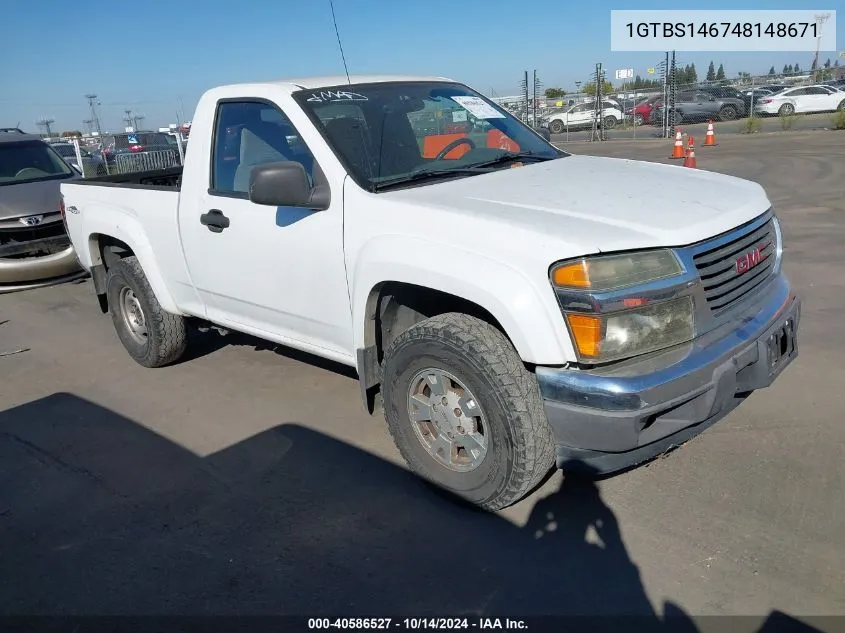 2004 GMC Canyon VIN: 1GTBS146748148671 Lot: 40586527