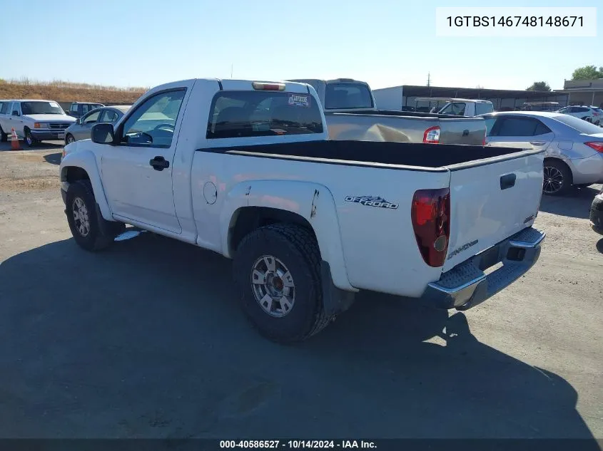 2004 GMC Canyon VIN: 1GTBS146748148671 Lot: 40586527