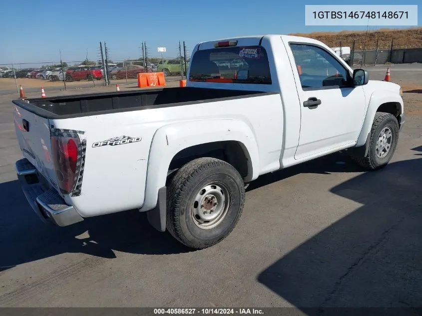 2004 GMC Canyon VIN: 1GTBS146748148671 Lot: 40586527