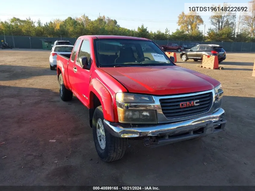 2004 GMC Canyon Sle VIN: 1GTDS196148222692 Lot: 40599165