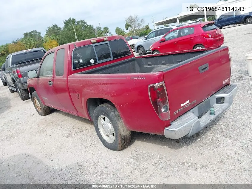 2004 GMC Canyon Sle VIN: 1GTCS196848114243 Lot: 40609210